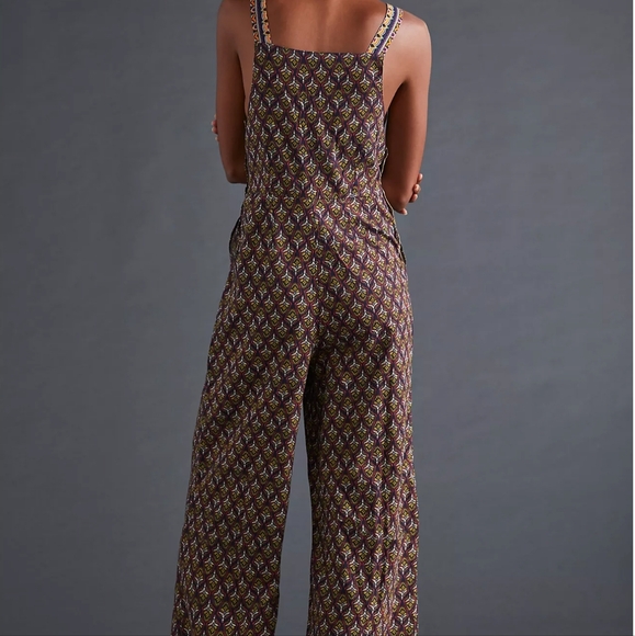 Let Me Be, Anthropologie Overall Jumper, Wide Crop Leg, Cotton, Med, NWT - Picture 4 of 16